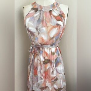 Calvin Klein Ruffled Lined Floral Maxi Dress Size 2 Wedding Cocktail